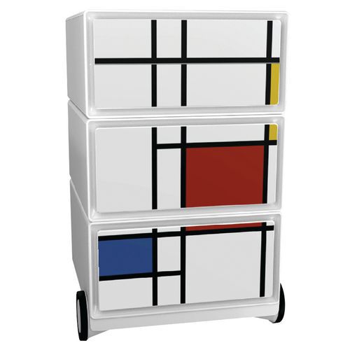 Kontenery mobilne Manutan Expert Easy Office, 4 szuflady, 64,2 x 39 x 43,6 cm
