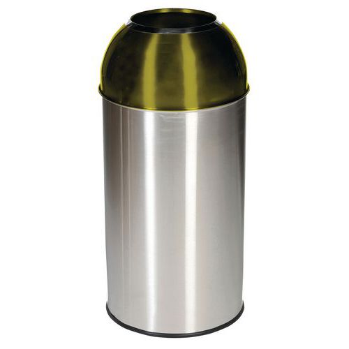 Metalowe kosze Manutan Expert Dome na odpady segregowane EKO, pojemność 40 l