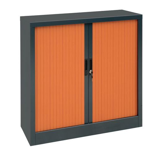 Szafy aktowe metalowe z roletą, 2 półki, 105 x 100 x 45 cm