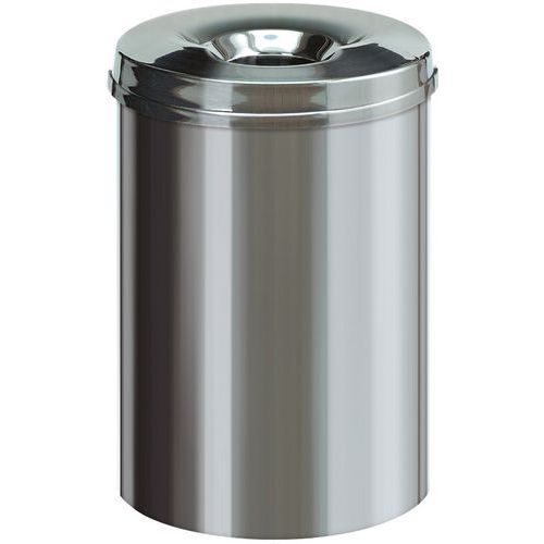 Ognioodporny kosz na papier stal nierdzewna 15 l do 50 l