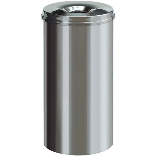 Ognioodporny kosz na papier stal nierdzewna 15 l do 50 l