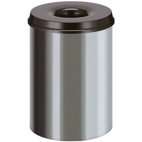 Ognioodporny kosz na papier stal nierdzewna 15 l do 50 l