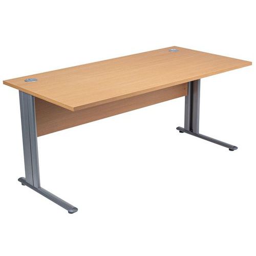 Biurka biurowe Manutan Expert, 72 x 80 - 180 x 80 cm, buk