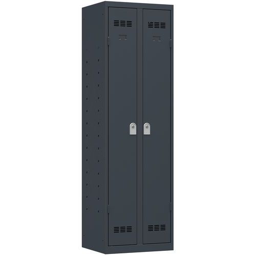 Szafy Vinco wielofunkcyjne, o konstrukcji spawanej, 2 przedziały, 600 mm, zamek cylindryczny
