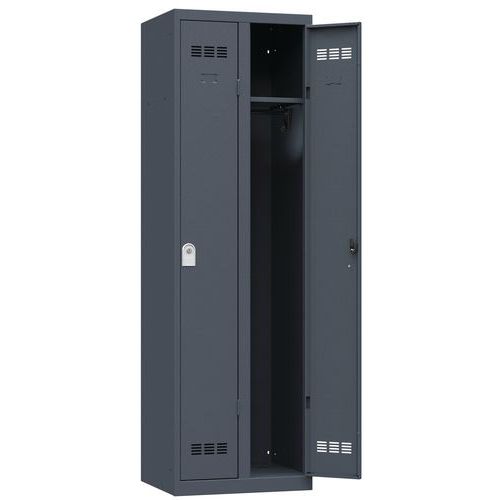 Szafy szatniowe Vinco o konstrukcji spawanej, 2 przedziały, 300 mm, zamek cylindryczny