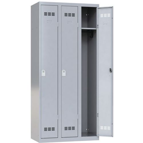 Szafy szatniowe Vinco o konstrukcji spawanej, 3 przedziały, 300 mm, zamek cylindryczny