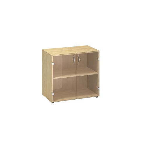 Szafki niskie szerokie Alfa 500, 73,5 x 80 x 45,8 cm, ze szklanymi drzwiczkami