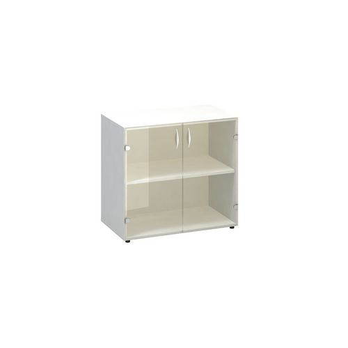Szafki niskie szerokie Alfa 500, 73,5 x 80 x 45,8 cm, ze szklanymi drzwiczkami