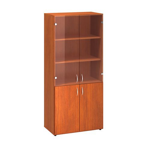 Szafki wysokie szerokie Alfa 500, 178 x 80 x 47 cm, ze drzwiczkami z płyty meblowej i szklanymi