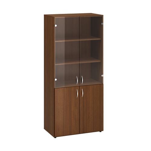 Szafki wysokie szerokie Alfa 500, 178 x 80 x 47 cm, ze drzwiczkami z płyty meblowej i szklanymi