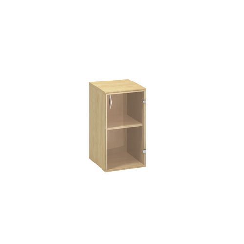 Szafki niskie wąskie Alfa 500, 73,5 x 40 x 45,8 cm, ze szklanymi drzwiczkami – wersja prawa