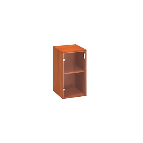 Szafki niskie wąskie Alfa 500, 73,5 x 40 x 45,8 cm, ze szklanymi drzwiczkami – wersja lewa