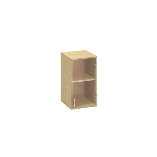 Szafki dostawne niskie wąskie Alfa 500, 71,7 x 40 x 45,8 cm, ze szklanymi drzwiczkami – wersja prawa