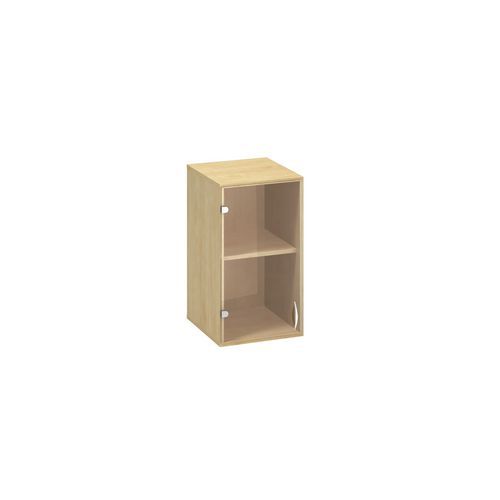 Szafki dostawne niskie wąskie Alfa 500, 71,7 x 40 x 45,8 cm, ze szklanymi drzwiczkami – wersja lewa