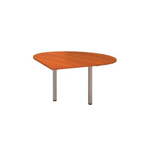 Dostawki do stołu Alfa 200 z szarą podstawą, 120 x 120 x 74,2 cm, kropla, wersja prawa