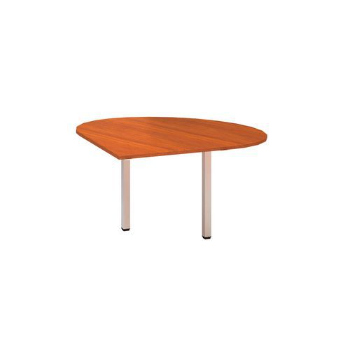 Dostawki do stołu Alfa 200 z białą podstawą, 120 x 120 x 74,2 cm, kropla, wersja prawa