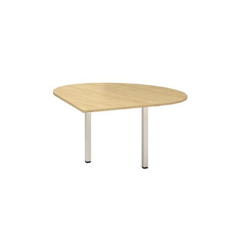 Dostawki do stołu Alfa 200 z białą podstawą, 120 x 120 x 74,2 cm, kropla, wersja prawa