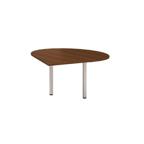 Dostawki do stołu Alfa 200 z białą podstawą, 120 x 120 x 74,2 cm, kropla, wersja prawa