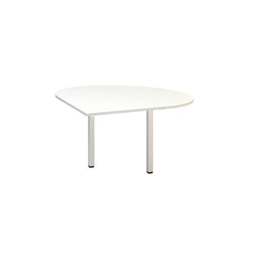Dostawki do stołu Alfa 200 z białą podstawą, 120 x 120 x 74,2 cm, kropla, wersja prawa