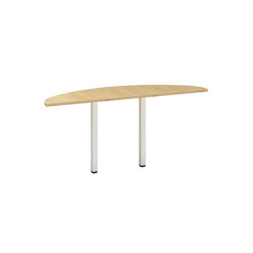 Dostawki do stołu Alfa 200 z białą podstawą, 45 x 162,5 x 74,2 cm, 1/2 okręgu
