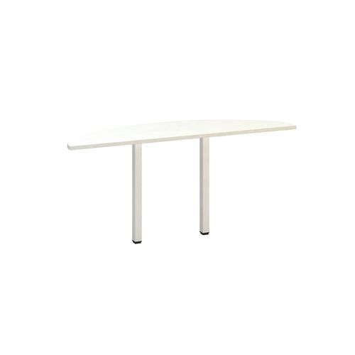Dostawki do stołu Alfa 200 z białą podstawą, 45 x 162,5 x 74,2 cm, 1/2 okręgu