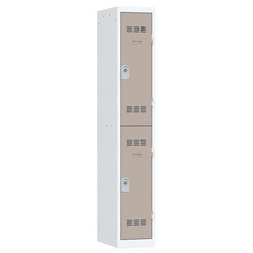 Szafy szatniowe Vinco, o konstrukcji spawanej, 1 słupek, 2 boksy, 300 mm, zamek cylindryczny
