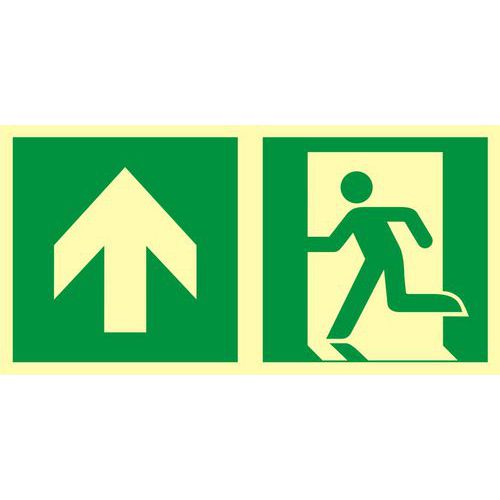 Kierunek do wyjścia ewakuacyjnego - w górę (lewostronny)