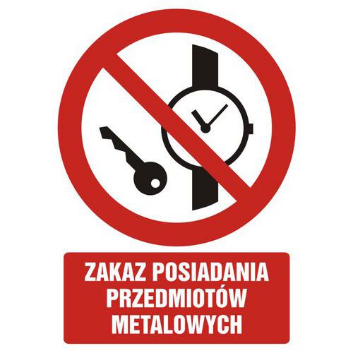 Zakaz posiadania przedmiotów metalowych