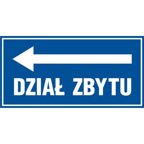 Dział zbytu w lewo 20 X 40 nieświec. płyta sztywna PCV