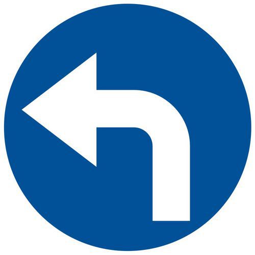 Nakaz jazdy w lewo (skręcanie za znakiem)
