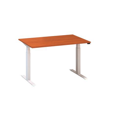 Stoły biurowe z regulacją wysokości Alfa Up z białymi nogami, 120 x 80 x 61,5-127,5 cm
