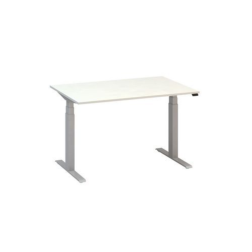 Stoły biurowe z regulacją wysokości Alfa Up z szarymi nogami, 120 x 80 x 61,5-127,5 cm
