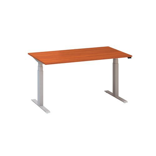 Stoły biurowe z regulacją wysokości Alfa Up z szarymi nogami, 140 x 80 x 61,5-127,5 cm