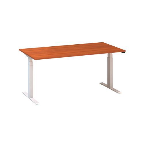 Stoły biurowe z regulacją wysokości Alfa Up z białymi nogami, 160 x 80 x 61,5-127,5 cm