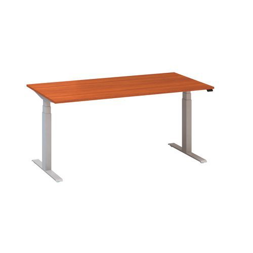 Stoły biurowe z regulacją wysokości Alfa Up z szarymi nogami, 160 x 80 x 61,5-127,5 cm