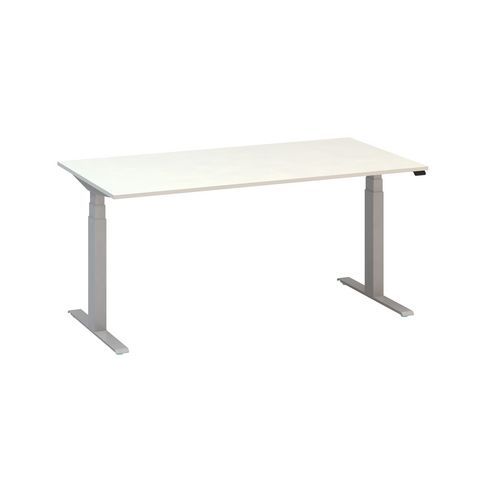 Stoły biurowe z regulacją wysokości Alfa Up z szarymi nogami, 160 x 80 x 61,5-127,5 cm
