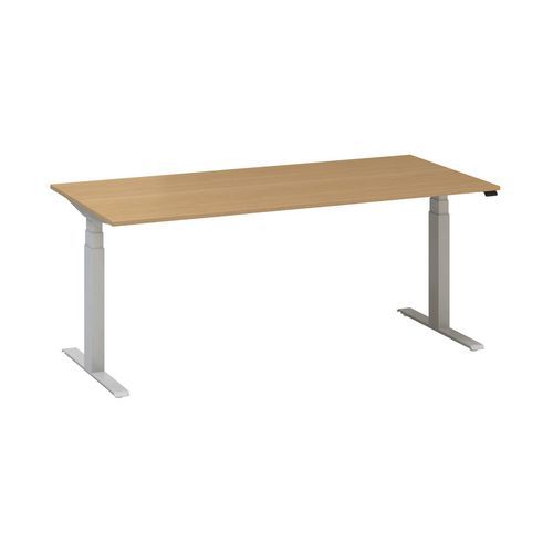 Stoły biurowe z regulacją wysokości Alfa Up z szarymi nogami, 180 x 80 x 61,5-127,5 cm