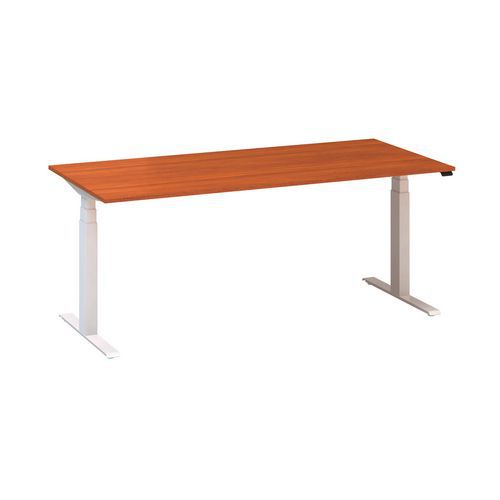 Stoły biurowe z regulacją wysokości Alfa Up z białymi nogami, 180 x 80 x 61,5-127,5 cm