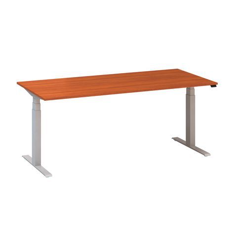 Stoły biurowe z regulacją wysokości Alfa Up z szarymi nogami, 180 x 80 x 61,5-127,5 cm