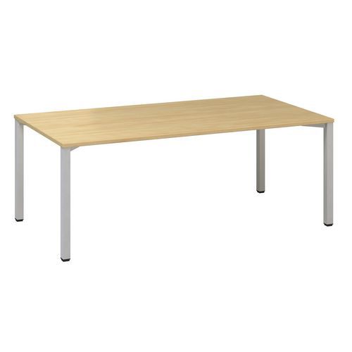 Stoły konferencyjne Alfa 420 z szarą podstawą, 200 x 100 x 74,2 cm