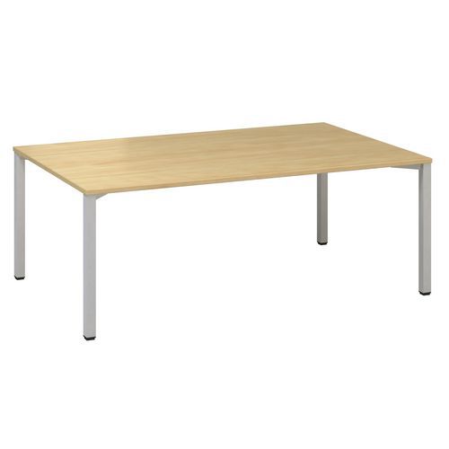 Stoły konferencyjne Alfa 420 z szarą podstawą, 200 x 120 x 74,2 cm