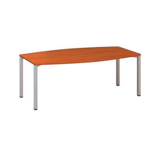 Stoły konferencyjne Alfa 420 z szarą podstawą, 200 x 110 x 74,2 cm