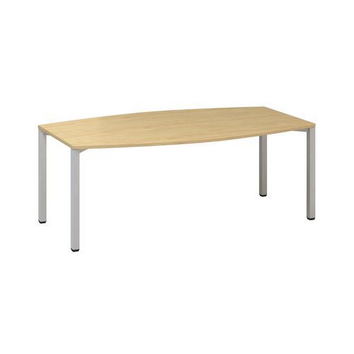 Stoły konferencyjne Alfa 420 z szarą podstawą, 200 x 110 x 74,2 cm
