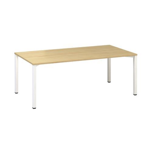 Stoły konferencyjne Alfa 420 z białą podstawą, 200 x 100 x 74,2 cm