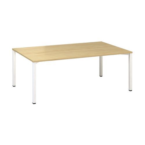 Stoły konferencyjne Alfa 420 z białą podstawą, 200 x 120 x 74,2 cm