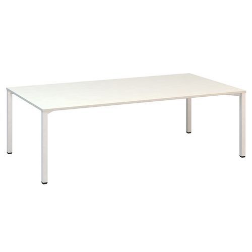Stoły konferencyjne Alfa 420 z białą podstawą, 240 x 120 x 74,2 cm