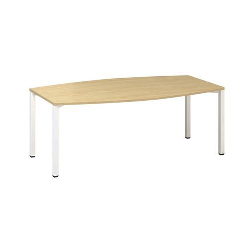 Stoły konferencyjne Alfa 420 z białą podstawą, 200 x 110 x 74,2 cm