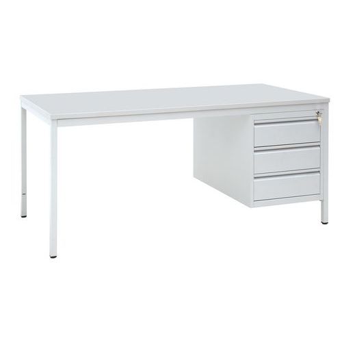 Stół biurowy z kontenerem Basic, 160 x 80 x 76 cm, wersja prosta