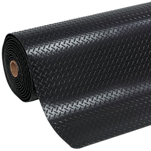 Przeciwzmęczeniowe maty przemysłowe Cushion Trax z powłoką diamentową, czarne, szerokość 90 cm