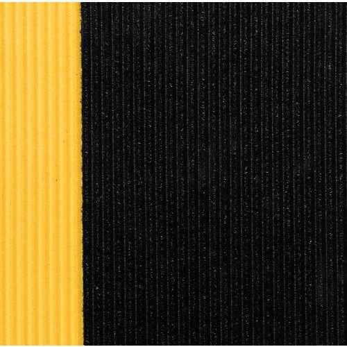 Przeciwzmęczeniowe maty przemysłowe Sof-Tred™ z rowkowaną powierzchnią, czarno-żółte, szerokość 60 cm
